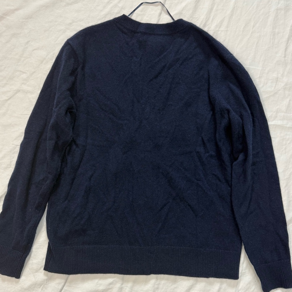 Charter Club Luxury Navy Blue Button Front 100% Cashmere Cardigan Sweater R13C - Picture 2 of 6